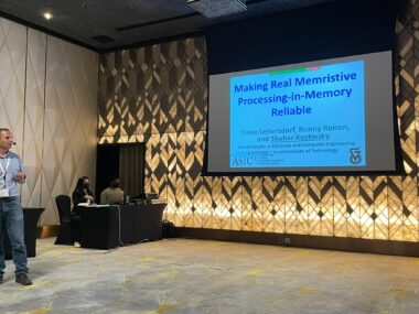 Prof. Shahar Kvatinsky presented our paper 'Making Real Memristive Processing-in-Memory Reliable' at the IEEE International Conference on Electronics Circuits and Systems (ICECS), Dubai, UAE.